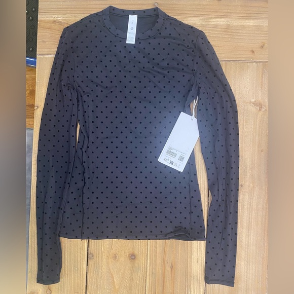 lululemon athletica Tops - Lululemon Wundermost Nulu Crewneck Long Sleeve Shirt
Flocked NWT polka dot